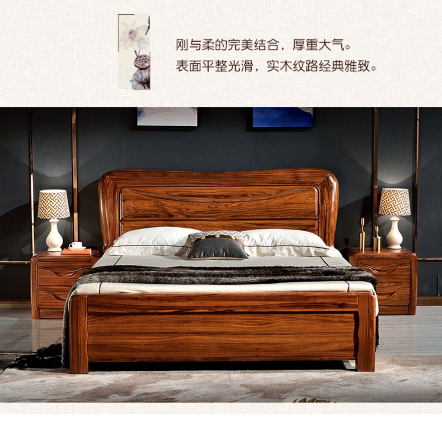 Đặc biệt Ugyen giường gỗ giường gỗ 1,8 m 1,5 đơn hoặc kép hộp cao đồ nội thất giường hôn nhân lưu trữ - Giường mẫu giường cưới đẹp