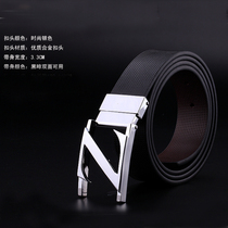 Double sided with air vents 2 with genuine leather belt male fashion youth belt Z letter buckle cow two-story leather pants strap