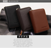 Lychee Accordion Wallet Wallet for men and women Multi-functional zipper Driving license plate Zero money clip Mini credit card bag
