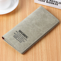   Frosted Long Wallet for men and women 100 hitchhiking Card With Large Banknote Leather Wallet Pure Color Youth Ticket Clip and American Money clip