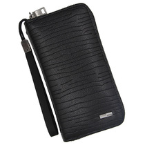 Male phone bag with zipped hand rope handbag handbag handbag business casual hand grab bag 100 lap long wallet