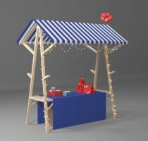 Mobile foldable stalls custom outdoor shelves display solid wooden promotional florist night market rack