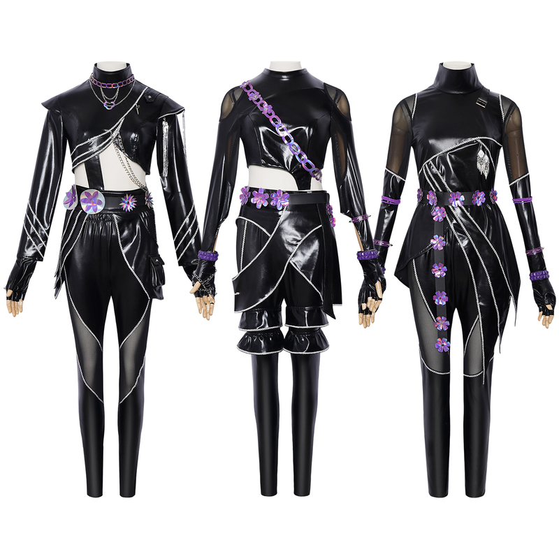 Hunter Girl Group Cosplay Costume Rumi Milazzo Black Leather Bodysuit Cosplay Two-Dimensional Stage Costume