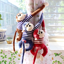 Cute striped long arm hanging monkey plush toy paparazzi small monkey doll doll hanging monkey sleep with small number crash-resistant