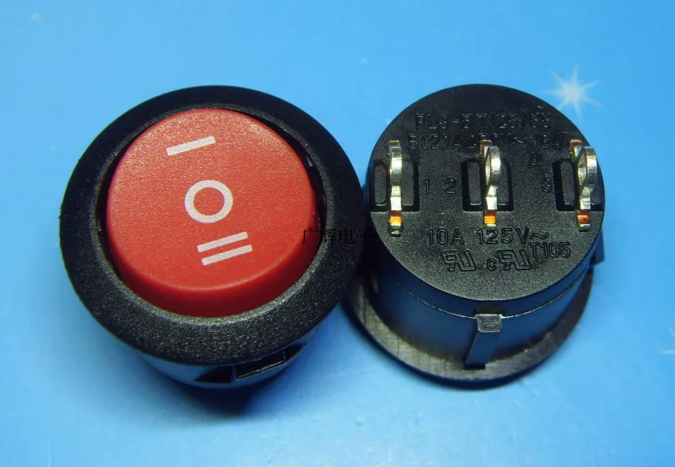 Круглая красная кнопочная качающаяся выключатель RLEIL RL3-5 6(2)A 250VAC T125/55 1E4