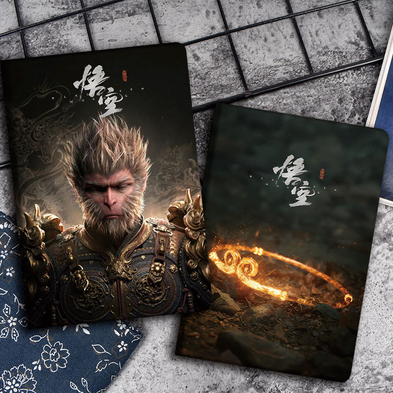 Black Myth: Wukong iPad Pro 2025 Protective Case 10Th Generation Monkey King Apple Air6 Tablet Case 10.2inch Game Peripherals Mini2345 Compatible Mini 789 Generation Anime Xiaomi