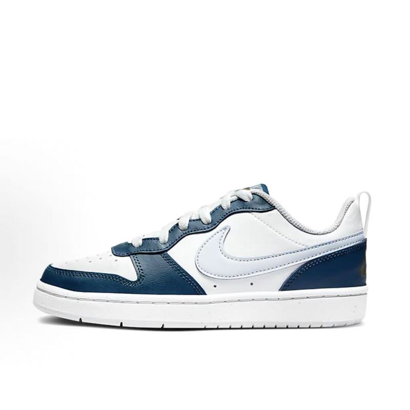 Nikecourt Borough Low 2 Classic Versatile Wear-Resistant Low-Top Sneakers White and Blue Bq5448-121