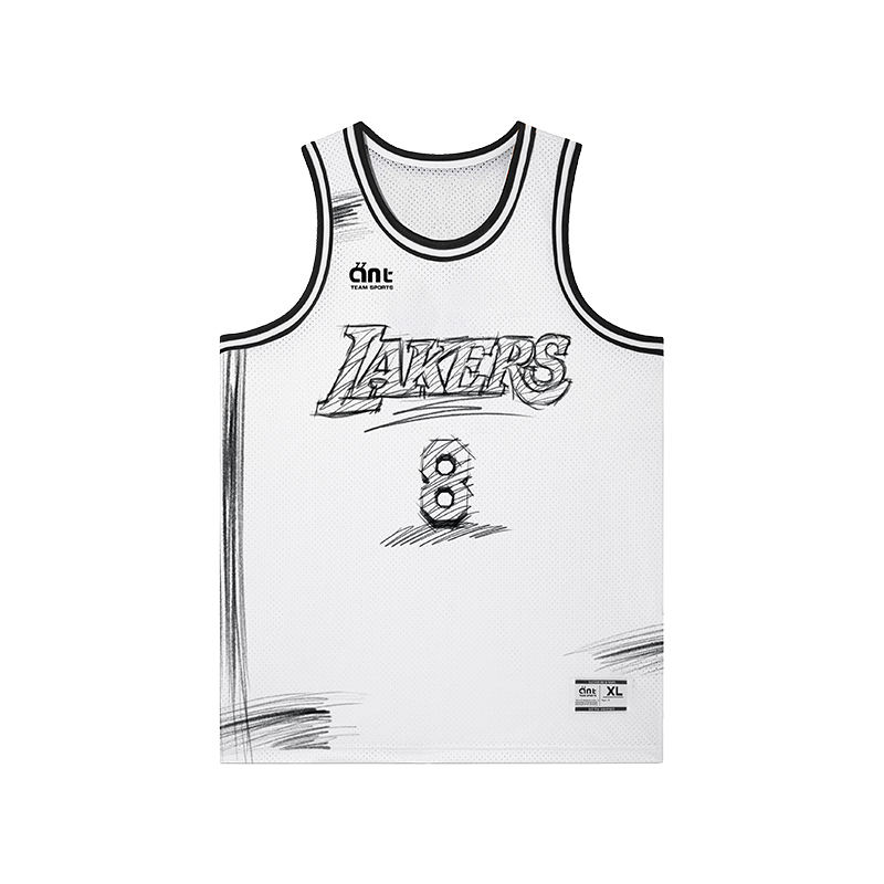 [Redefinition] Ant Modified Version of the Lakers Kobe Bryant Jersey Sketch Hand-Drawn Version Retro Large Mesh Basketball Vest