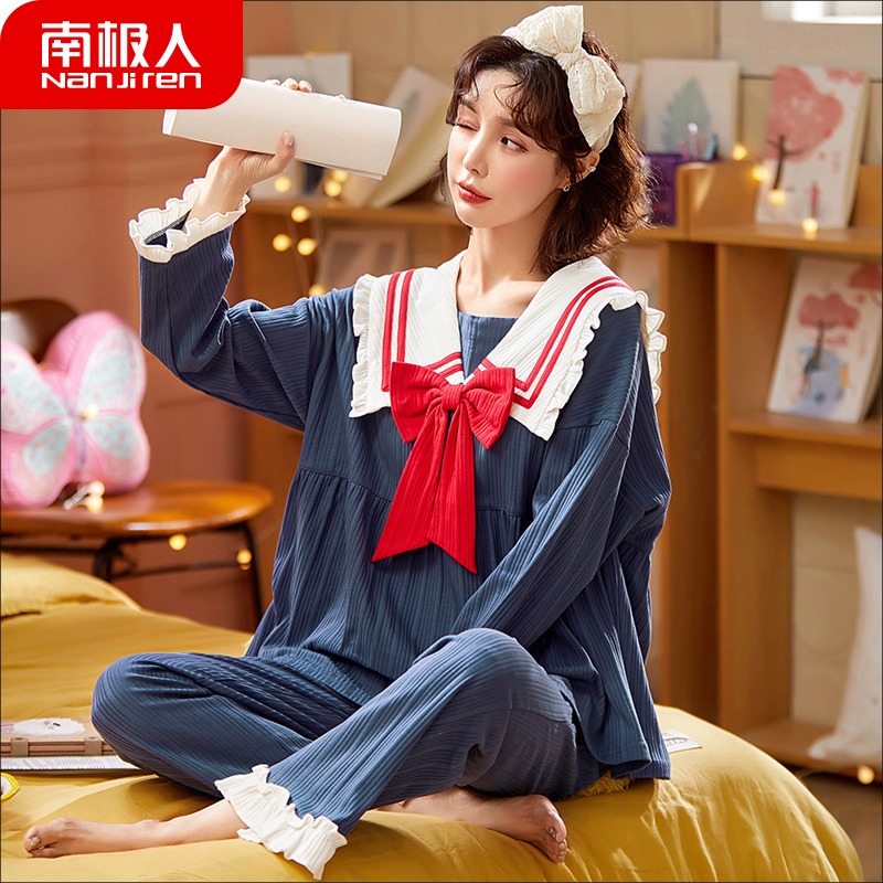 South Pole Man 2022 New pyjamas ladies spring autumn long sleeves pure cotton cute princess Wind autumn and winter home in the summer
