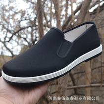  2019 spring and autumn and summer 20 new linen shoes black old Beijing craft cloth shoes rubber sole non-slip wear-resistant