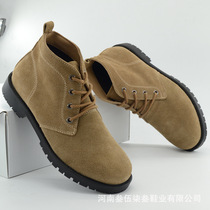 Spring and autumn and winter Martin mens desert booties outdoor leather rubber womens tooling big head labor insurance turned fur high-top tide shoes