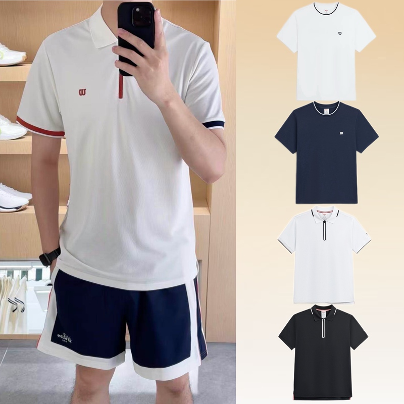 Wilson Wilson 26 Xiaxin Men's Moisture-Absorbing and Quick-Drying Tennis Knitted Short-Sleeved Polo Shirt Sports Short-Sleeved T-Shirt
