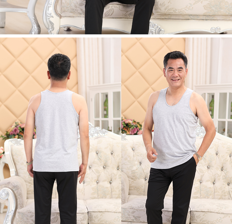 Hoa cúc thương hiệu áo sơ mi cũ cotton lỏng trắng hurd vest trung niên cổ tròn ngắn tay áo cotton nam kích thước lớn