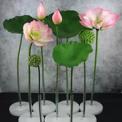 Simulation of Lotus Lotus Lotus Lotus lotus leaf PU feel set pool landscape decoration for Buddha Flower Factory Direct