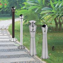 Outdoor stainless steel ash column vertical ashtray cigarette butt column smoking area trash can outdoor fixed smoke column