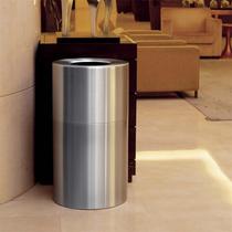 Stainless Steel Mall Trash Can Large Capacity Commercial No Cover Drum Upper Opening Supermarket Cinema Fruit Leather Case Straight Pitcher