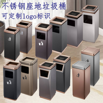 Southern stainless steel hotel trash can without cover commercial black side-throwing lobby smoke-extinguishing tube elevator mouth ash bucket