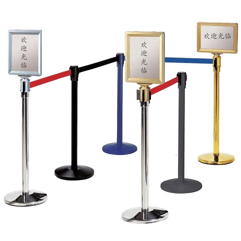 Promotion south one meter line isolation belt Telescopic belt railing seat Stainless steel column protective isolation fence Bank fence