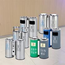 Stainless steel round sorting trash can twins two-in-one indoor lidless direct-throw sanitary bucket conjoined double bucket