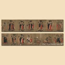 Ancient emperors picture living room banner long roll Antique antique characters Soft framed Chinese painting Calligraphy and painting Yan Li Ben