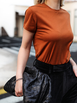 Z boss Silk T king round neck straight sleeve base shirt one piece cut mulberry silk T-shirt female