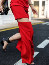 Z boss two wear style wool high waist loophole one-step skirt Dovetail split wool pencil skirt for women