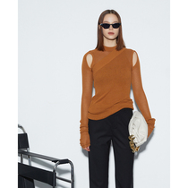 Z boss up and down upside down laminated interchangeable base shirt female comfortable slight perspective long sleeve T-shirt woman