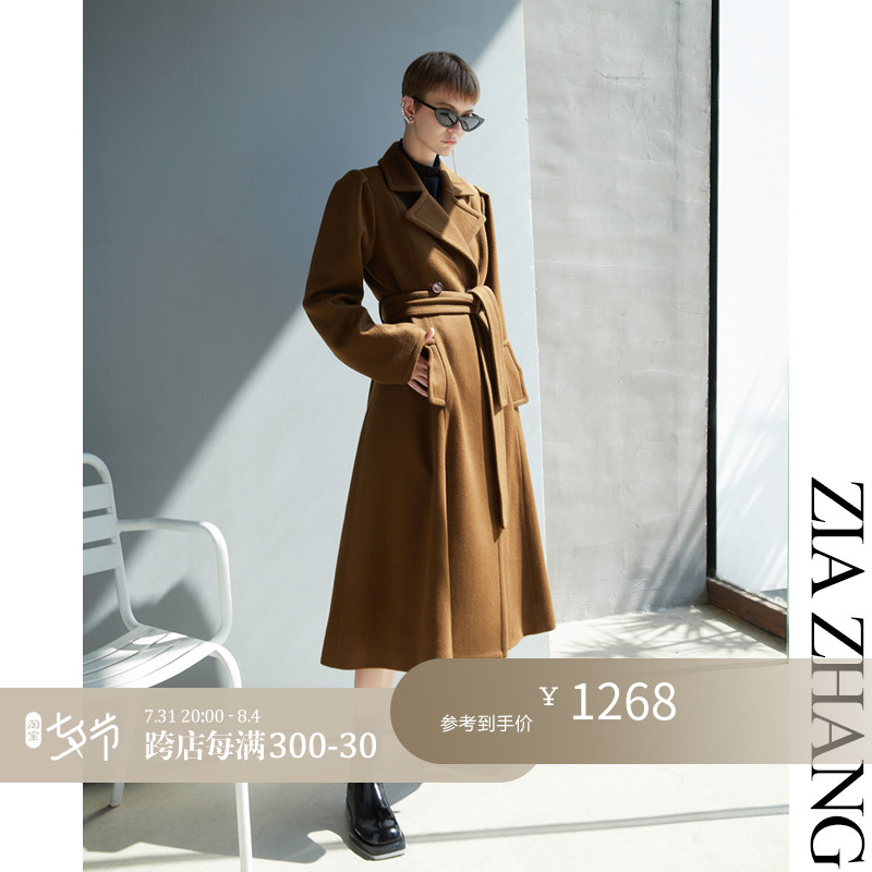 Z Boss Comeback Fold Sleeves Suit Large Collar Wool Fabric Big Clothes X Type Lace Big Swing Wool Coat Woman