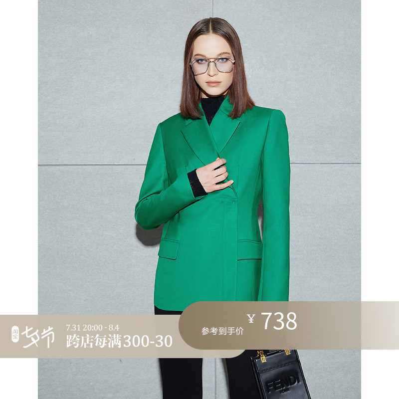Z Boss Gas Field Spill Wool of wool Gas Short style Body Single Pull Chain Straight Barrel Mansuit Tailoring Coat Woman
