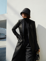 Z boss dark air field RO frosted sheepskin jacket long suit collar leather swallowtail leather women