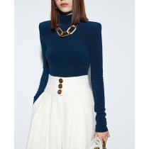 Z boss acetic acid blend stand-up collar jumpsuit female special minimalist shoulder pad texture joyful base shirt female