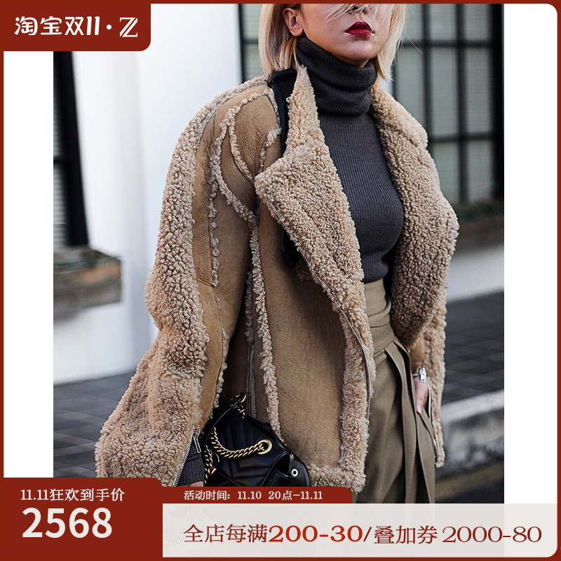 Clearance non-refundable fur-in-one curly particle coat sheepskin suede double-sleeve leg of lamb jacket women