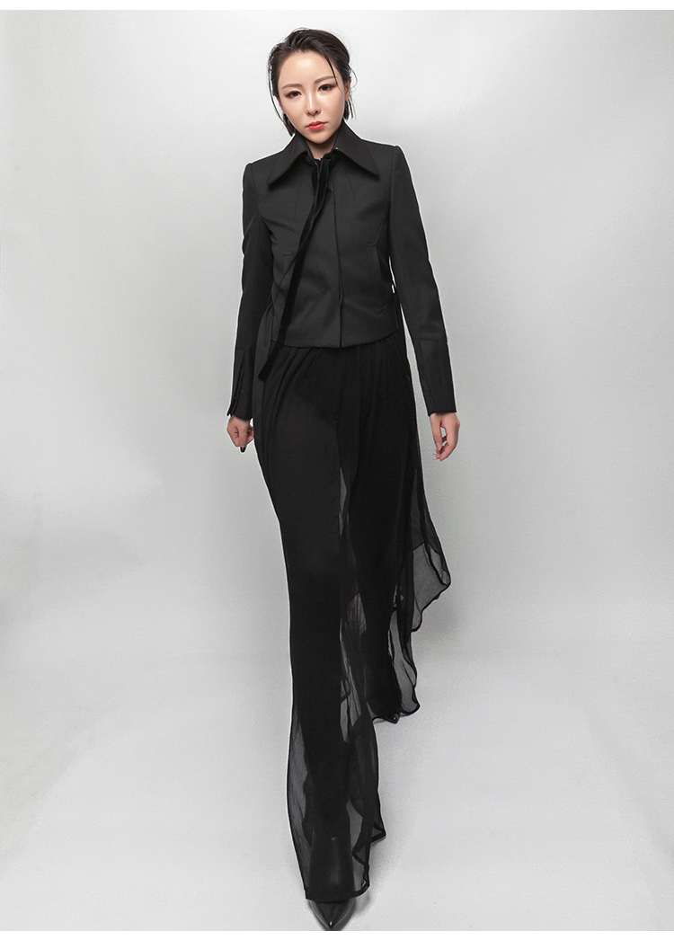 Retro Gothic Velvet Lace Short Jacket Twill Wool High Lapel Slim Suit Phụ nữ áo parka nữ