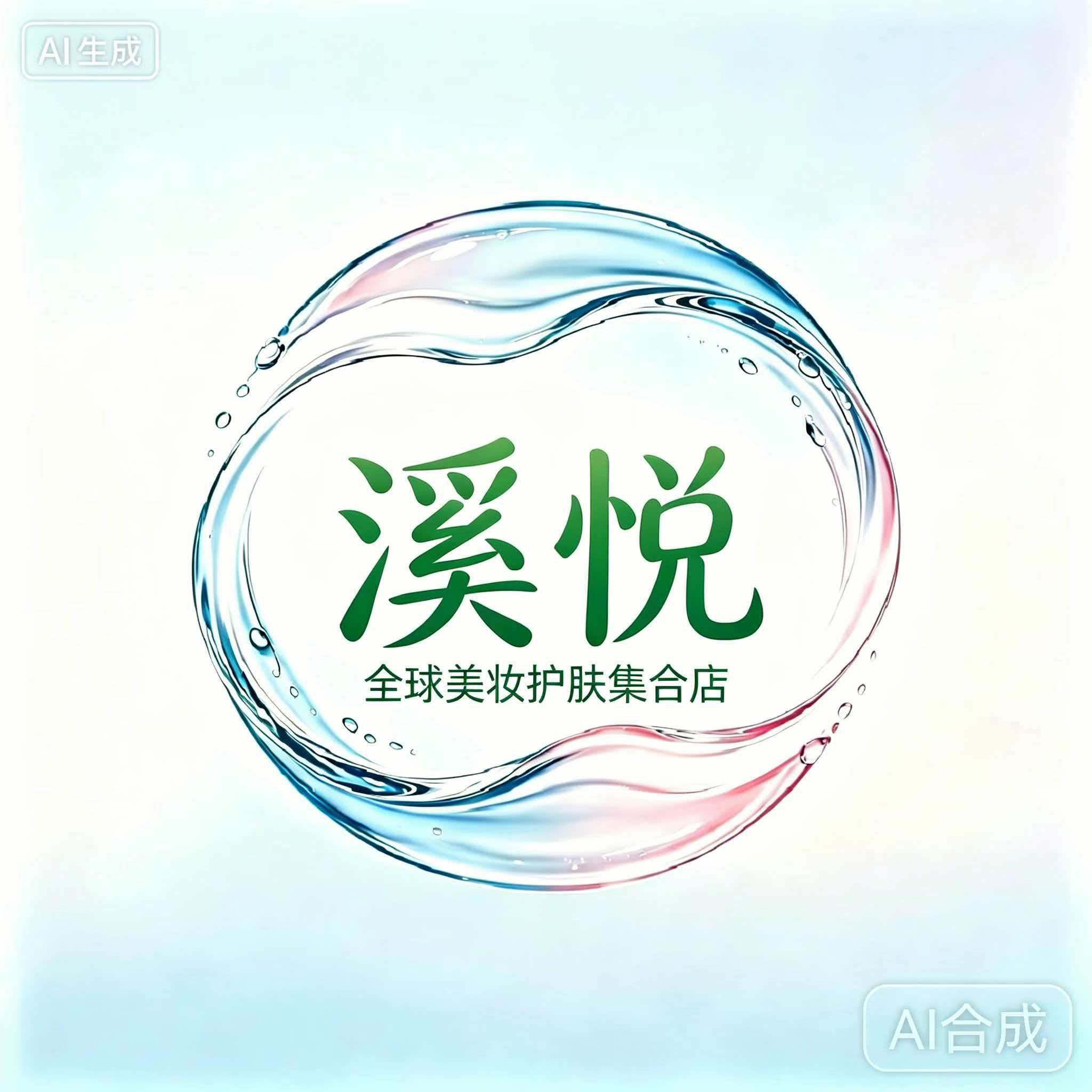 溪悦美妆护肤店的LOGO