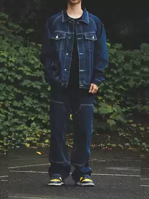 UNTILWERICH original heavy denim coat men's vintage National tide niche jacket tooling loose