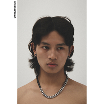  UNTILWERICH STREET BLACK PEARL TITANIUM STEEL NECKLACE STITCHING CUBAN CHAIN MEN AND WOMEN COUPLES AMERICAN RAP HIP-HOP