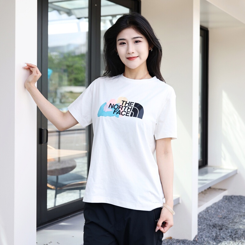 Thenorthface North Face Short-Sleeved Women's 26 New Outdoor Moisture-Absorbent Breathable Quick-Drying Printed Round-Neck T-Shirt 8Gw4