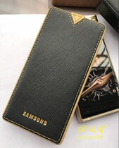 Samsung W2019 protective shell cowhide cover fight leather contrast color heart of the world mobile phone case W2018 fall hard shell
