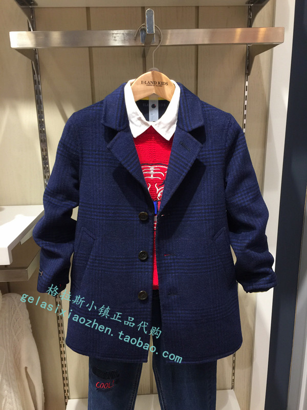 Clothing children's clothing special cabinet Domestic 22 years Spring new boy plaid wool coat JWC1101A