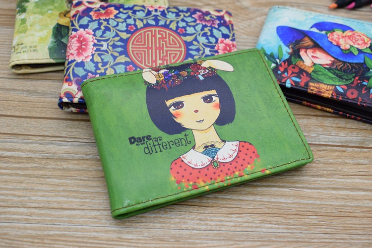 Phiên bản tiếng Hàn của gói giấy phép lái xe bằng da hoạt hình tài liệu da nam và nữ tài xế lái xe thẻ bằng lái xe cơ giới ví giấy phép lái xe ví đựng thẻ cho nữ