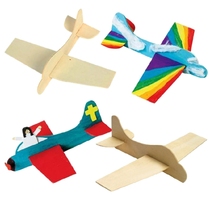 Family parent-child creation kindergarten diy handmade material package White embryo wooden aircraft model painting coloring art