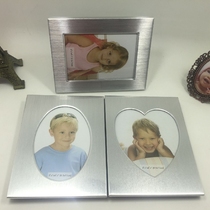 4-inch four-inch photo frame aluminum alloy silver square Oval love frame Polaroid ID photo