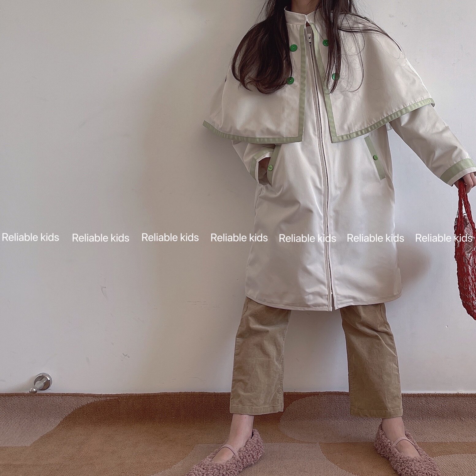 Ails Reliabelick D S Designer Single Pint Gas Texture Retro Tea White Cape Style Wind Suit No Tonic