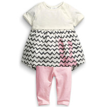 Spot next child dress girls new girl white corrugated short sleeve T-shirt underpants suit