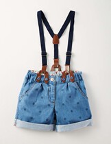 Spot BD MB Scout girl blue dots 100 lap casual denim shorts can be removed with braces shorts l l