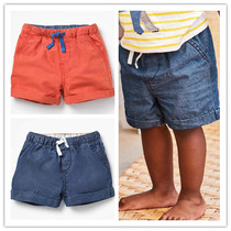 Spot BD MB Boy Clothing Boy Red Blue Rim Pure Cotton Casual Shorts Beach Pants Pants L