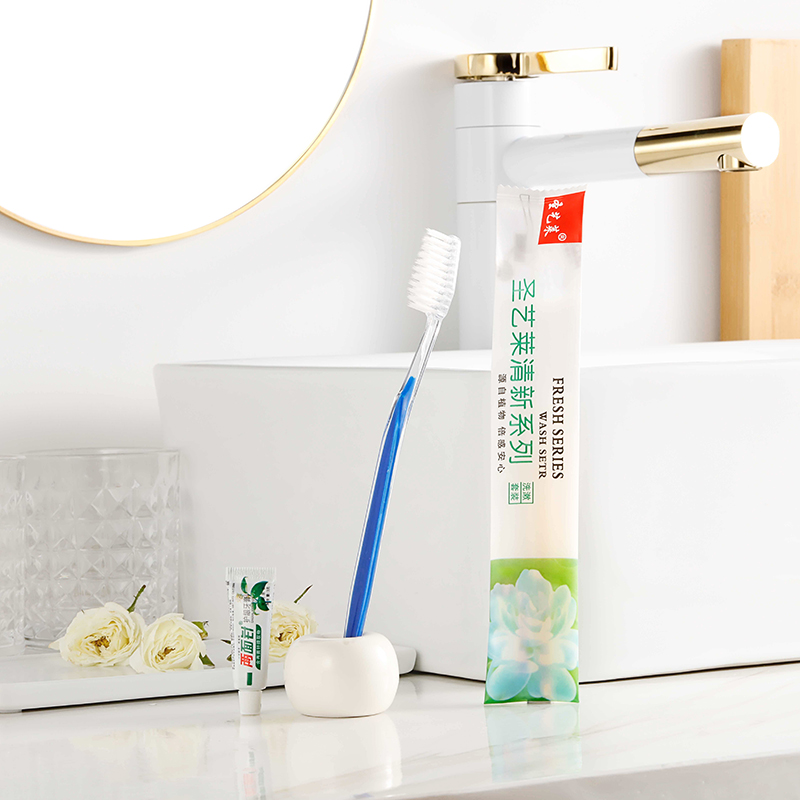 Soft bristle toothbrush double-sided needle toothpaste set two-in-one full box tooth set hotel hotel disposable toiletries