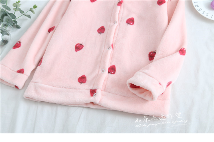 Nhật Bản đơn đồ ngủ phụ nữ mùa đông flannel áo dày phim hoạt hình phụ nữ ngọn dài tay san hô lông cừu dịch vụ nhà đầm nữ