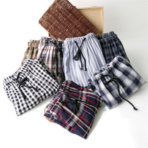 Summer cotton gauze mens shorts cotton loose casual large size home shorts half pants pajama pants slim pants