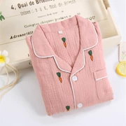 Bộ đồ ngủ mùa xuân và mùa thu nam nữ đôi bông cotton đôi bông dài tay phục vụ nhà phù hợp với sinh viên đại học mặc